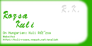 rozsa kuli business card